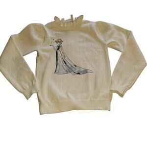 Janie and Jack X Disney Girls Size 7 Frozen Elsa Sweater TINY FLAWS